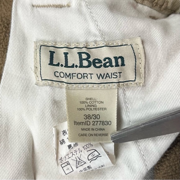 LL Bean Mens Fleece Lined Cargo Pants 38 x 30 Comfort Waist Straight Leg A6 - Picture 3 of 11